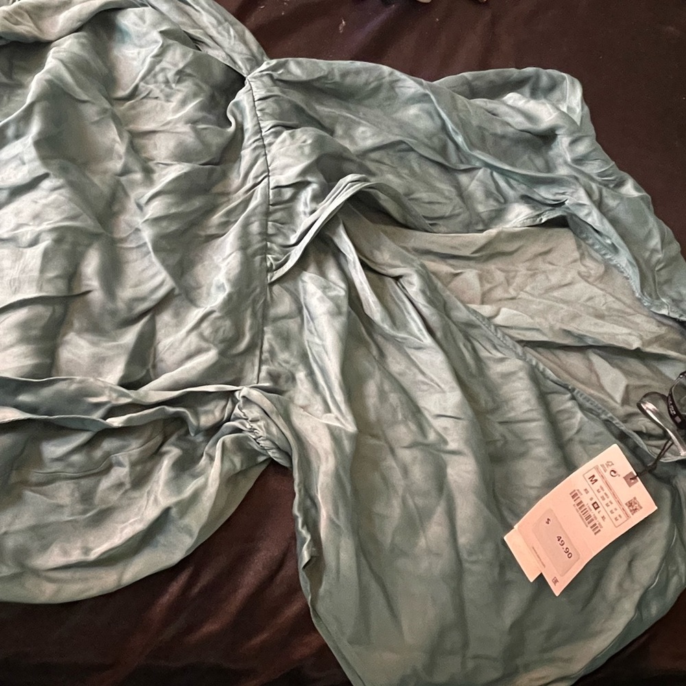 Zara Silk Aqua wrap dress BRAND NEW SUMMER 21